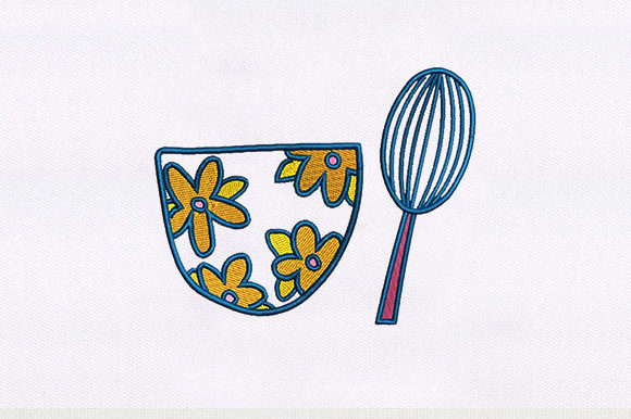Bowl with Egg Mixer Embroidery Design Review