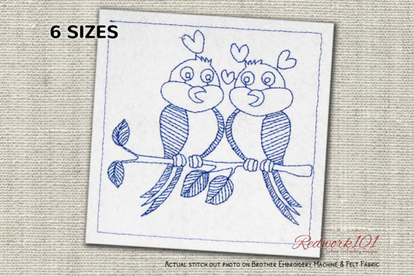 Love Birds Redwork Design Review