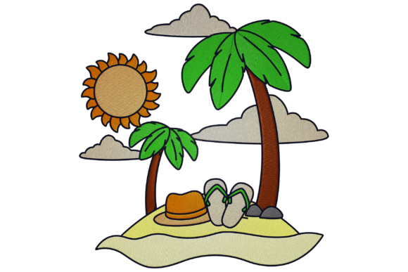 Vacation Island Embroidery Design Review